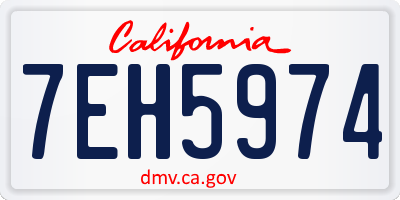 CA license plate 7EH5974