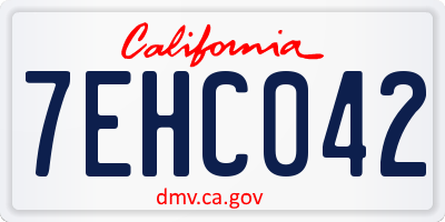 CA license plate 7EHC042