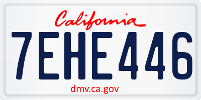 CA license plate 7EHE446
