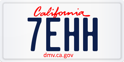 CA license plate 7EHH