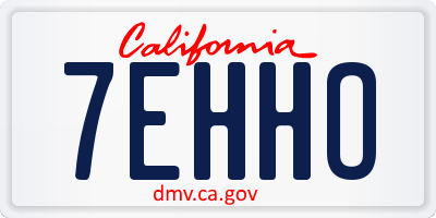 CA license plate 7EHHO