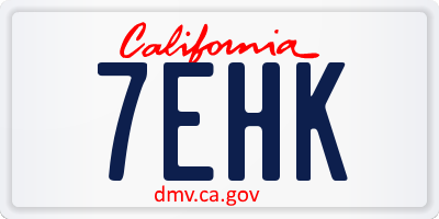 CA license plate 7EHK