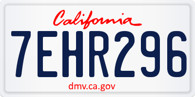 CA license plate 7EHR296
