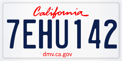CA license plate 7EHU142