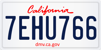 CA license plate 7EHU766