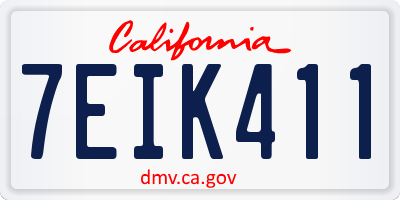CA license plate 7EIK411