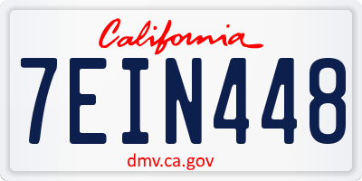 CA license plate 7EIN448