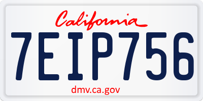 CA license plate 7EIP756