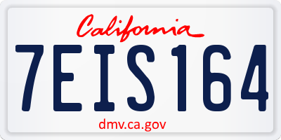 CA license plate 7EIS164