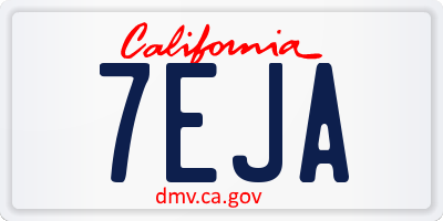 CA license plate 7EJA