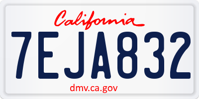 CA license plate 7EJA832