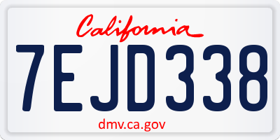 CA license plate 7EJD338