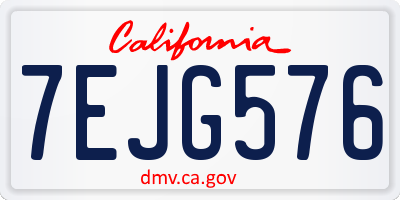 CA license plate 7EJG576