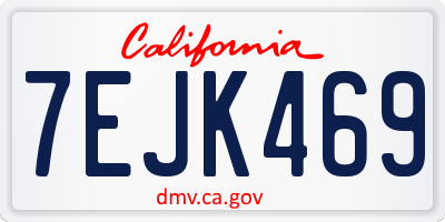 CA license plate 7EJK469