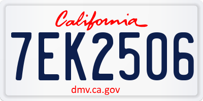 CA license plate 7EK2506