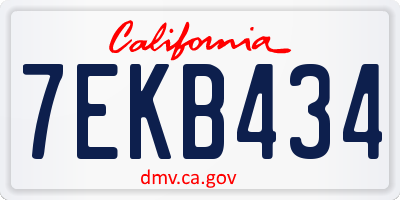 CA license plate 7EKB434