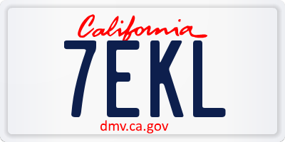 CA license plate 7EKL