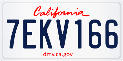 CA license plate 7EKV166