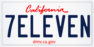 CA license plate 7ELEVEN