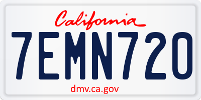 CA license plate 7EMN720