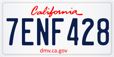 CA license plate 7ENF428