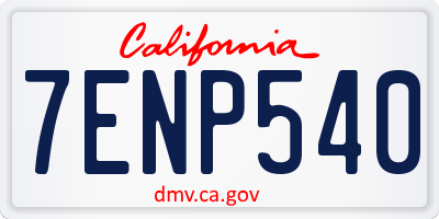 CA license plate 7ENP540