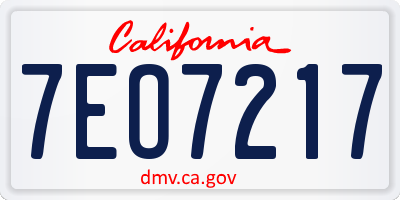 CA license plate 7EO7217