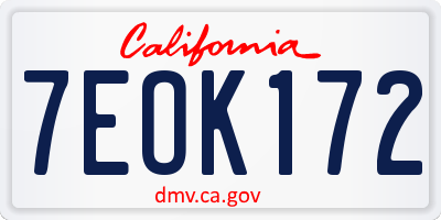 CA license plate 7EOK172
