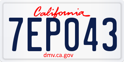 CA license plate 7EP043