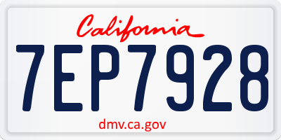 CA license plate 7EP7928