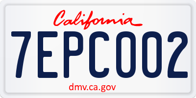 CA license plate 7EPC002