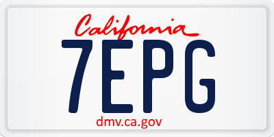 CA license plate 7EPG