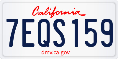 CA license plate 7EQS159