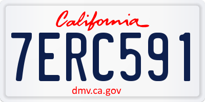 CA license plate 7ERC591