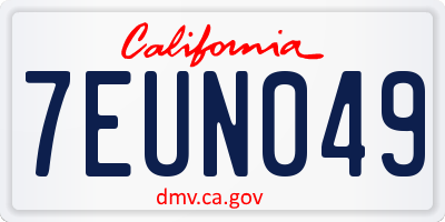CA license plate 7EUN049