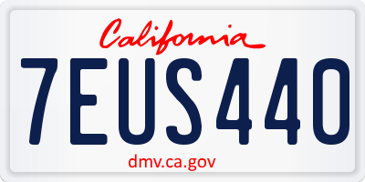 CA license plate 7EUS440