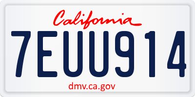 CA license plate 7EUU914