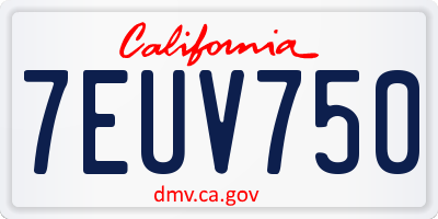 CA license plate 7EUV750
