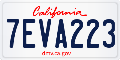 CA license plate 7EVA223
