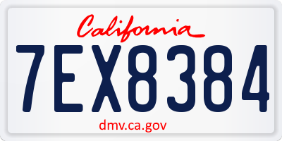 CA license plate 7EX8384