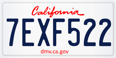 CA license plate 7EXF522
