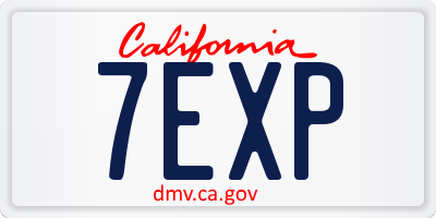 CA license plate 7EXP