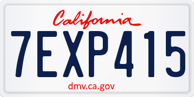 CA license plate 7EXP415