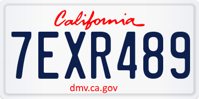 CA license plate 7EXR489
