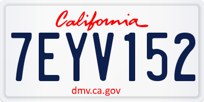 CA license plate 7EYV152