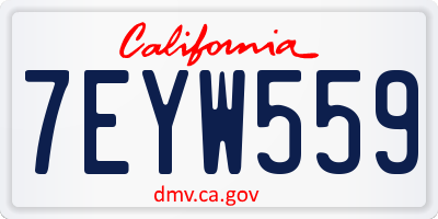 CA license plate 7EYW559