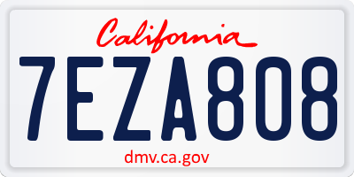 CA license plate 7EZA808