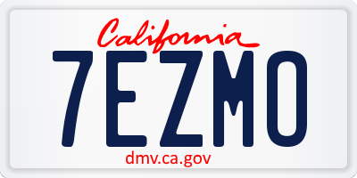 CA license plate 7EZMO