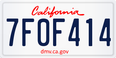 CA license plate 7F0F414