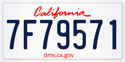 CA license plate 7F79571